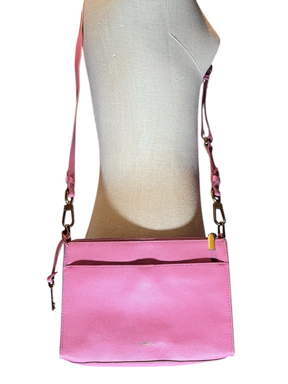 💗Fossil Pink Leather Crossbody Bag